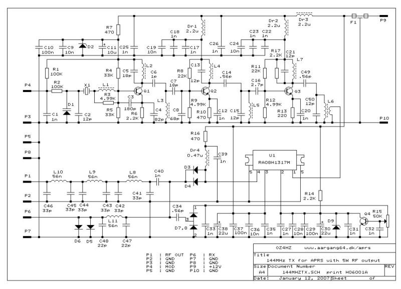 Schematic of 144MHz transmitter
